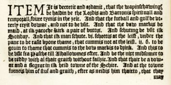 THE EARLIEST MENTION OF GOLF: The Actis and Constitutionis of the Realm of Scotland 1566, Made In