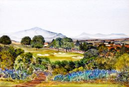 Bill Waugh (contemporary) EL PUERTO (THE FIFTEENTH HOLE, VALDERRAMA) signed W.K. Waugh, titled &