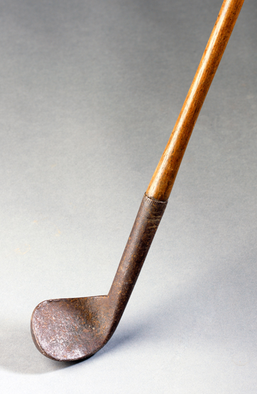 A John Gray of Prestwick rut iron circa 1870, the small dished head stamped J.N. GRAY, hickory
