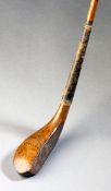 A Tom Morris of St Andrews long-nosed scared-neck long spoon circa 1860, the head stamped T. MORRIS,