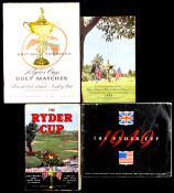 Four Ryder Cup programmes, for 1949 Ganton, 1953 Wentworth; 1955 Thunderbird Ranch & 1957 Lindrick