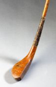 A R. Collins of Tyneside G.C. long nosed driver circa 1890, beech head, hickory shaft