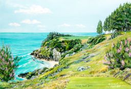 Bill Waugh (contemporary) THE SIXTEENTH HOLE, PORT ROYAL GOLF CLUB signed & titled, additionally