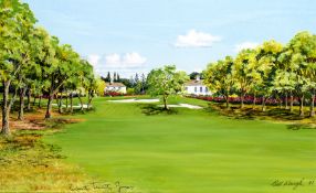 Bill Waugh (contemporary) EL MURO, THE NINTH HOLE (THE 1997 RYDER CUP SERIES, VALDERRAMA) signed,