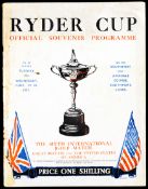 A 1937 Ryder Cup programme, held at Southport and Ainsdale Golf Club, covers detached at spine