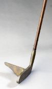 A Crosby ‘Direct Line’ putter circa 1930, brass head, steel shaft