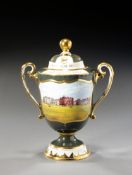 The Aynsley China Millennium Trophy, a fine bone china vase (35.5cm., 14in. high) with gilding,