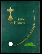 The ‘Libro De Honor’ presented by the Real Federacion Espanola de Golf to Jaime Ortiz-Patiño for