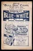 A combined programme for Manchester City v Aston Villa 30th August 1920 and the Manchester City