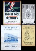A collection of 29 programmes for ice hockey in England 1930s-1960s, comprising: a programme for the