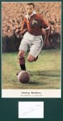 Stanley Matthews memorabilia, comprising: a framed classic picture of Matthews mounted with a