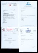 A collection of 74 letters on various Football Club letterheads all addressed to Football League