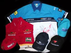 2002 Jenson Button, Giancarlo Fisichella & Alex Wurz-signed Benetton-Renault F1 team shirt, their
