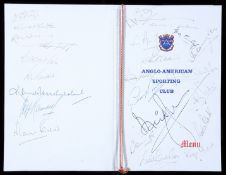 A fine collection of signed Anglo-American Sporting Club menus from the mid-1960s including