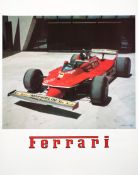 1980 Ferrari Formula 1 poster, a period colour photographic study of the 1980 Ferrari 312T5 number 2