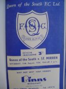 A bound volume of Queen of the South programmes season 1956-57, 17 League & 2 Cup matches, covers