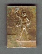 A Paris 1900 Olympic Games bronze award plaque by the French Minister of Sports, Bronze, designed by
