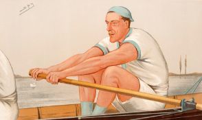 Five Vanity Fair prints including three oarsmen, comprising A C Bourne, Lord Ampthill and Mr S D