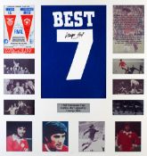 A signed George Best blue replica Manchester United 1968 European Cup final display, issued by