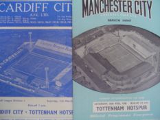 55 Tottenham Hotspur home & away programmes from the 1960-61 double-winning season, Including a full
