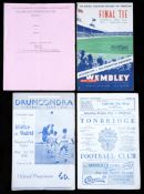 Miscellaneous football programmes dating between 1949 and 1974, club issues, Cup finals,