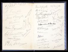 A fine autographed Football Association 75th anniversary banquet menu 1863-1938, formerly from the