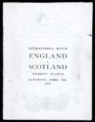 A programme for the first England international match at Wembley Stadium v Scotland 12th April 1924,