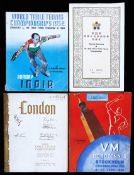 A near-complete run of programmes for the World Table Tennis Championships for the period 1935 to