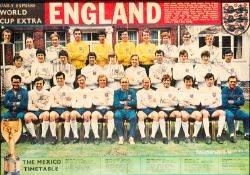 A fully-signed souvenir picture of the provisional 28-man England 1970 World Cup squad, the