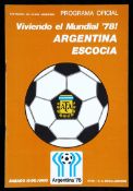 A rare programme for the Argentina v Scotland international match played at the Boca Juniors