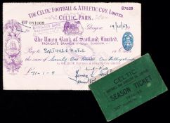 Irish football tickets, comprising: a group of ten Bohemian F.C. member`s cards for seasons 1926-27,