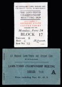 A ticket booklet for the Wimbledon Lawn Tennis Championships in 1919, the first since the