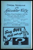 Leicester City v Manchester United programme 27th December 1938