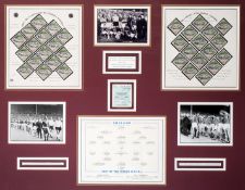 A fine autographed display for the England v Rest of the World football match to celebrate the