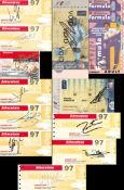 Silverstone race tickets signed by two Formula 1 World Champions & nine others, various dates,