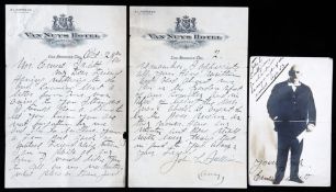 A signed manuscript letter by the 19th century heavyweight boxing champion of the world John L.