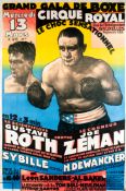 A poster promoting the Gustave Roth v Joe Zeeman international boxing match held in Brussels 13th