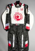 2006 Rubens Barrichello Honda Racing Formula 1 race suit, the Velcro belt with embroidered patch