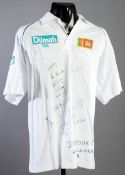 An unusual signing of a Sri Lanka Test Match player issue shirt by the Indian touring team in