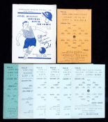 Eight Leicester City single-sheet wartime home programmes season 1940-41, Luton Town 19th October,