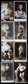 A collection of 11 Edwardian portrait postcards of wrestlers and body builders, A A Cameron, Maurice