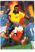 A pele signed limited edition print, signed in pencil to the lower margin, additionally signed by