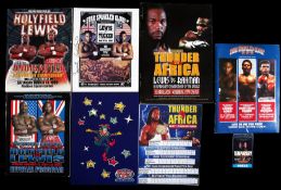 Boxing memorabilia, including official programmes for the Lennox Lewis fights v Holyfield 13.3.