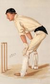 A group of six framed Vanity Fair prints of cricketers, titles comprising: i) Oxford Cricket, by Spy