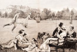 Victorian tennis illustrations, i) The Lawn Tennis Championship at Wimbledon (The Graphic, 1888),