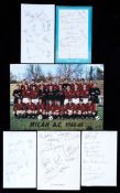 A collection of football autographs of teams that stayed at the Marine Hotel, Troon, prior to
