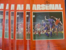 A collection of Arsenal home programmes dating between seasons 1957-58 and 1981-82, the lot also