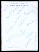 A good set of Busby Babes signatures, collected on the title page of a book called `Kings & Queens