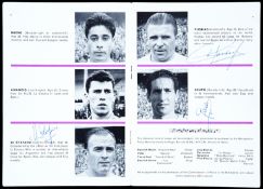 An autographed Arsenal v Real Madrid programme 13th September 1962, the interior signed besides