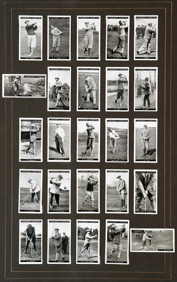 A full set of Churchman`s `Famous Golfers` cigarette cards, 50/50, b&w, hinge-mounted in two